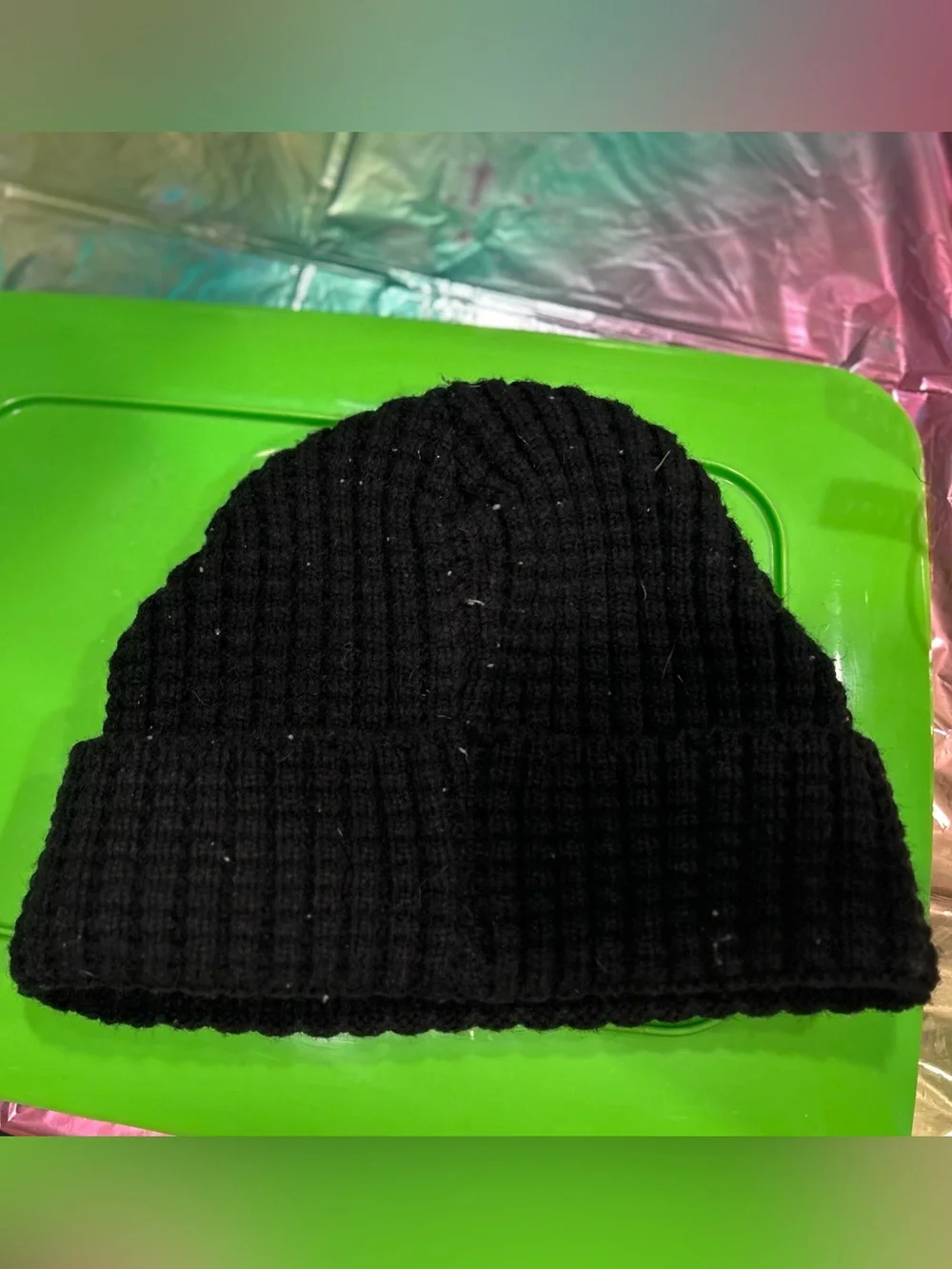 Minecraft Bee Black Knit Acrylic Lined Beanie Hat w/ Embroidered Logo